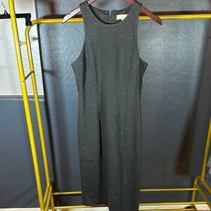 MICHAEL Michael Kors Gray Midi Sheath Dress with Halter Neckline for Work